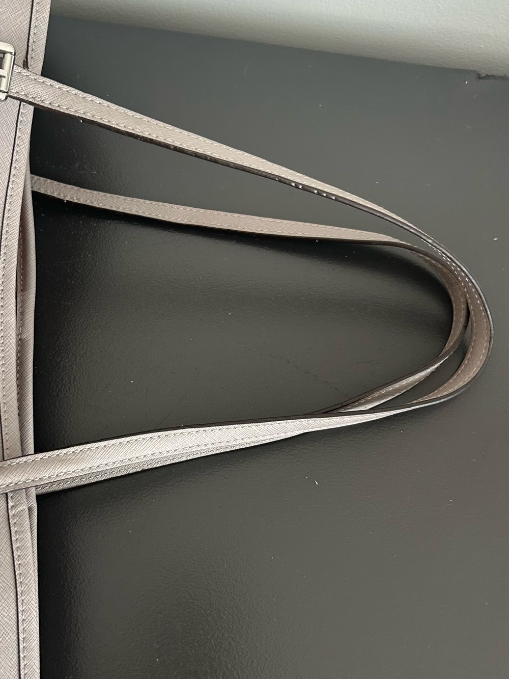 Michael Kors Jet Set Gray Saffiano Leather Large Tote Shoulder Bag - Picture 8 of 11